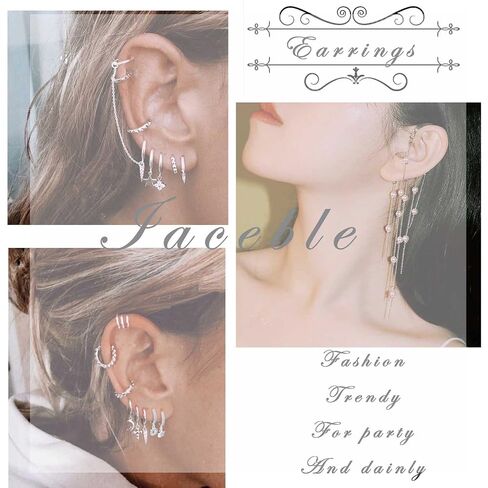 Boho Cowrie Shell Earrings Crystal Circle Ear Cuff Earrings Mini Eye Stud Earrings Gold Ball Earrings Multiple Piercing Earrings Set Jewelry for Women and Girls in Kuwait