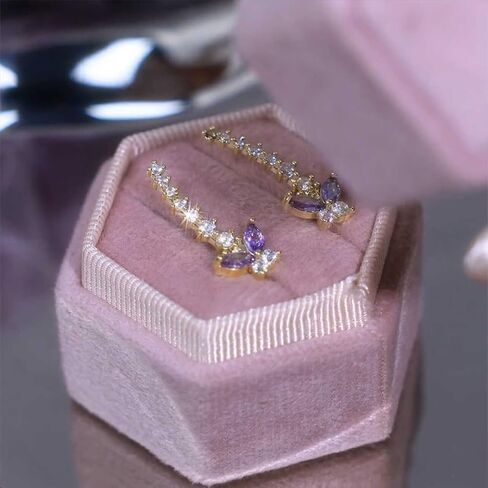 Crystal Butterfly Cuff Wrap Earrings Cute Cz Cubic Zirconia Lovely Animal Climbers Crawler Stud for Women Wedding Party Fashion Jewelry in Saudi Arabia