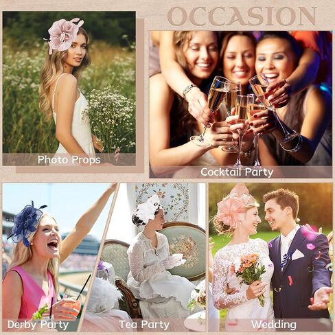 قبعات Zando 2026 الشبكية Ken-Tucky Derby Fascinators للنساء والفتيات مع مشبك وعصابة رأس كلاسيكية لحفلات الزفاف والكنيسة وحفلات الشاي in Kuwait