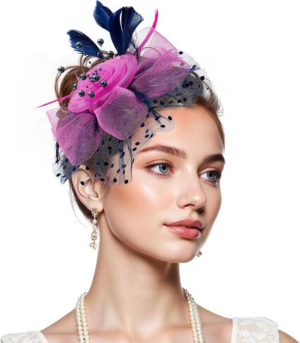 قبعات Zando 2026 الشبكية Ken-Tucky Derby Fascinators للنساء والفتيات مع مشبك وعصابة رأس كلاسيكية لحفلات الزفاف والكنيسة وحفلات الشاي in Kuwait