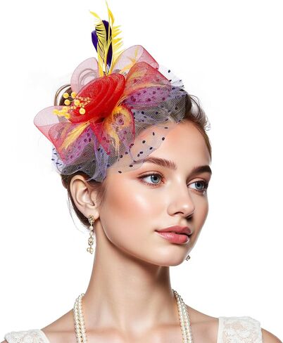 قبعات Zando 2026 الشبكية Ken-Tucky Derby Fascinators للنساء والفتيات مع مشبك وعصابة رأس كلاسيكية لحفلات الزفاف والكنيسة وحفلات الشاي in Kuwait