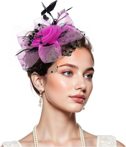 قبعات Zando 2026 الشبكية Ken-Tucky Derby Fascinators للنساء والفتيات مع مشبك وعصابة رأس كلاسيكية لحفلات الزفاف والكنيسة وحفلات الشاي in Kuwait