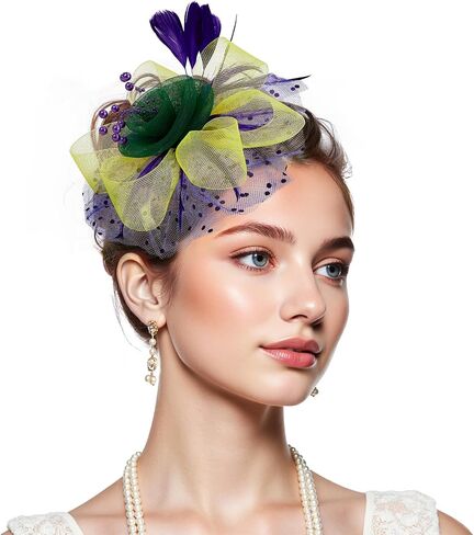 قبعات Zando 2026 الشبكية Ken-Tucky Derby Fascinators للنساء والفتيات مع مشبك وعصابة رأس كلاسيكية لحفلات الزفاف والكنيسة وحفلات الشاي in Kuwait