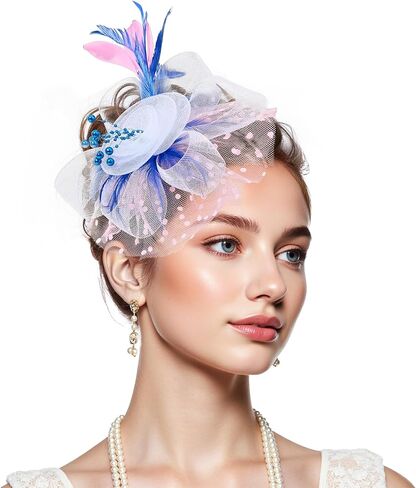 قبعات Zando 2026 الشبكية Ken-Tucky Derby Fascinators للنساء والفتيات مع مشبك وعصابة رأس كلاسيكية لحفلات الزفاف والكنيسة وحفلات الشاي in Kuwait