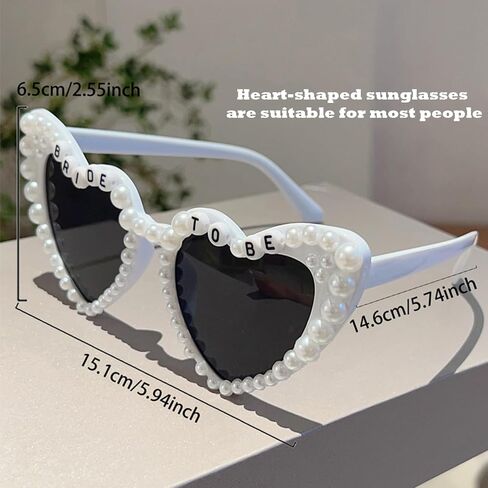 JoyChoi Bride to Be Set – Bride Sash, Heart Sunglasses & Pearl Bow Veil – Bachelorette Party Accessories, Bridal Shower Decorations, Engagement Favors & Wedding Gifts for Women in Saudi Arabia