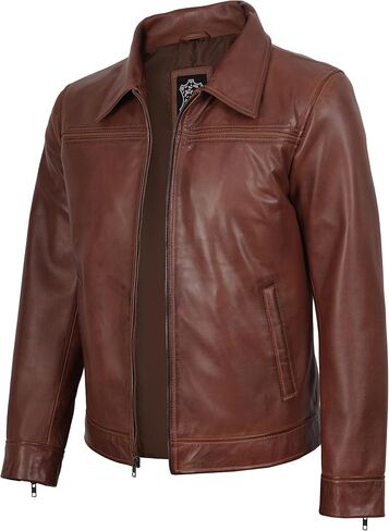 Decrum Leather Jacket For Men - Casual Stylish Real Lambskin Leather Jackets Men in Kuwait