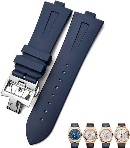 Rubber Silicone WatchBand 25mm * 8mm Fit for Vacheron Constantin Overseas Watch Band Black Blue Waterproof Strap in Saudi Arabia