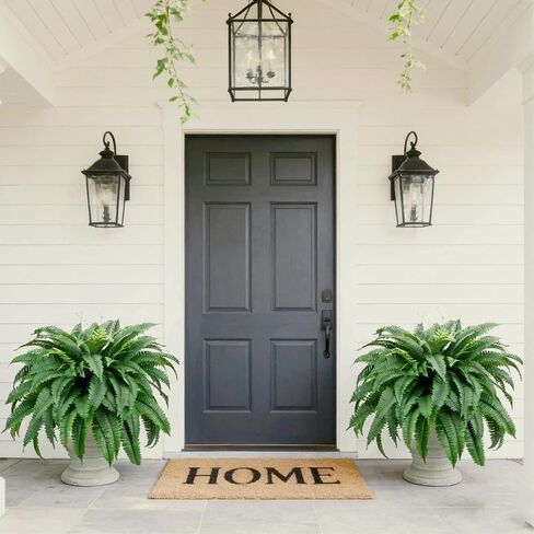 2PCS Full & Lifelike Artificial Boston Ferns, 30" UV Resistant Fake Fern Plants for Outdoors, 46 Fronds Each (92 Total) Faux Fern for Hanging Planters, Porch, Patio Poolside Indoor Outside Decor in Saudi Arabia