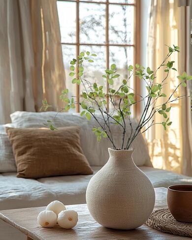 DuHouse 24" 5Pcs Fake Greenery Stems Artificial Ficus Branches Fake Plants for Home Office Table Vase Filler Decoration(Green) in Saudi Arabia