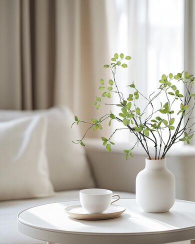 DuHouse 24" 5Pcs Fake Greenery Stems Artificial Ficus Branches Fake Plants for Home Office Table Vase Filler Decoration(Green) in Saudi Arabia