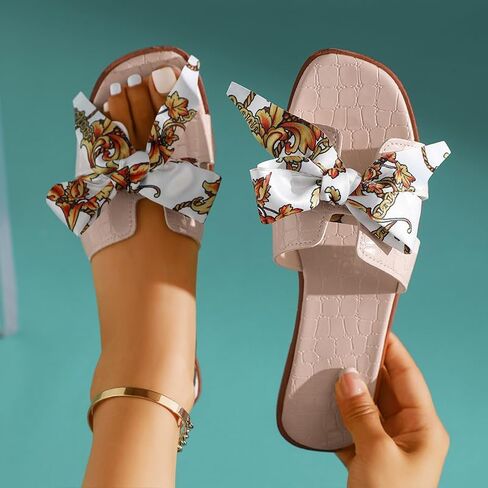 Fashion Womens Flat Slide Sandals for Women Lightweight Summer Sandals for Vacation Travel Beach in Kuwait