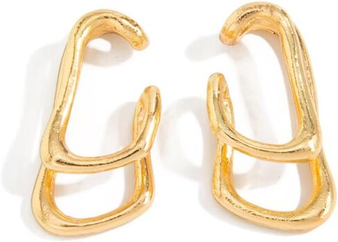 Non-Piercing Cartilage Ear Cuffs for Women, Gold Silver Plated Irregular Geometric Clip On Earrings, Gothic Y2K Grunge Statement Earring for Daily Wear in Saudi Arabia