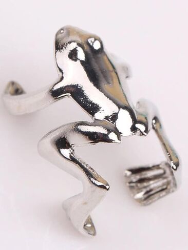 Silver Frog Stud Earrings Cute Animal Jewelry Women Birthday Christmas Gifts in Kuwait
