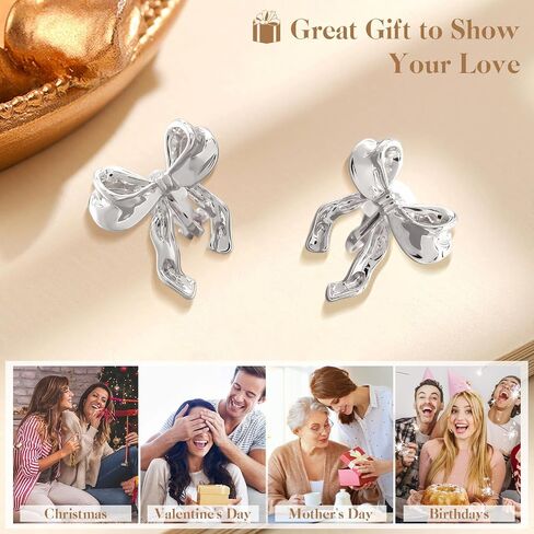 Clip On Earrings for Women 18K Gold Plated Hypoallergenic Bow Clip Earrings for Non Piercing Ears Trendy Stud Earings in Saudi Arabia