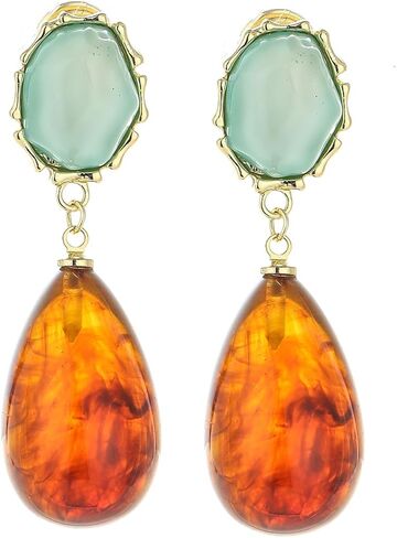 Maillard Dangle Clip On Earrings for Women Ear Clips Green Water Ripples Coil Ear Clip No Pierced Retro-style in Saudi Arabia
