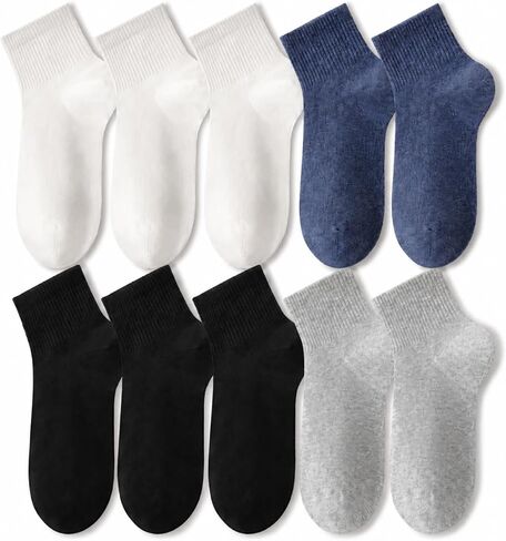 10 Pairs Men's Crew Socks,Athletic Cushioned Sport Running Calf Socks,Comfortable,Durable, Size 7-11 in Saudi Arabia