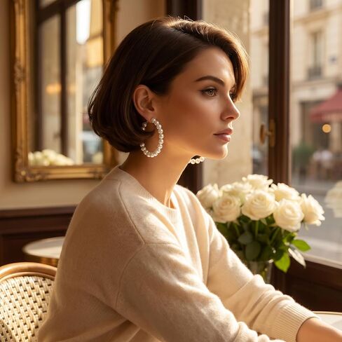 3 Pairs Outstanding Pearl Clip On Earrings - Beautiful Non Pierced Hoops. Reliable Chunky Simulated Drops Featuring Comfortable Ear Fasteners, Elegant Women Jewelry in Saudi Arabia