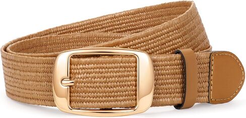 VONMELLI Straw Elastic Woven Belts for Women Boho Stretch Braided Rattan Belt for Fashion Jeans Dress in Kuwait