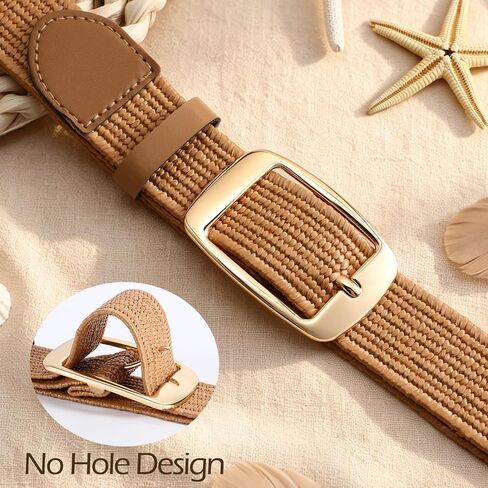 VONMELLI Straw Elastic Woven Belts for Women Boho Stretch Braided Rattan Belt for Fashion Jeans Dress in Kuwait