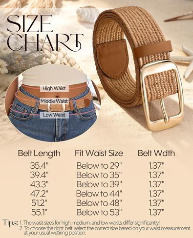 VONMELLI Straw Elastic Woven Belts for Women Boho Stretch Braided Rattan Belt for Fashion Jeans Dress in Kuwait