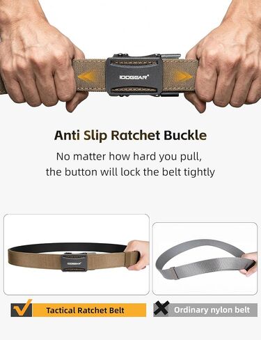 IDOGEAR Tactical Ratchet Belt 1.25" EDC Gun Belt Heavy-Duty Nylon CCW Belts with Quick-Adjust Buckle for IWB/OWB/AIWB Carry in Saudi Arabia