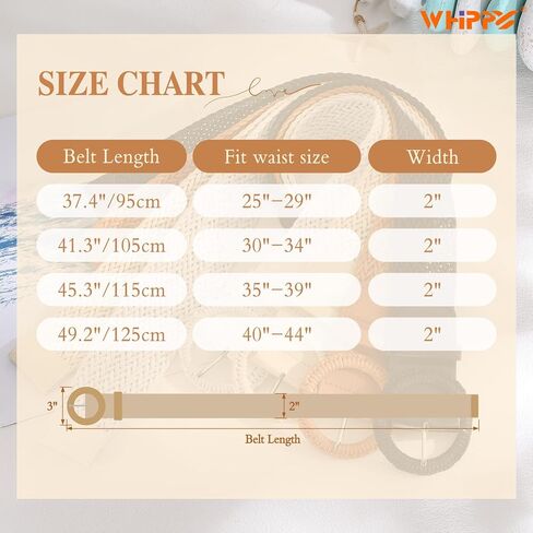 WHIPPY Wide Woven Belt for Women Rattan Braided Waist Belt Fashion Boho Straw Raffia Belt for Dresses in Kuwait