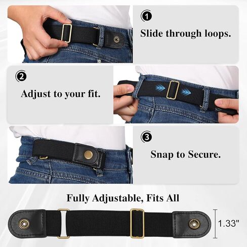 No Buckle Stretch Belts for Women/Men Adjustable Buckleless Side Belt Elastic Invisible Belt for Pants Jeans in Kuwait