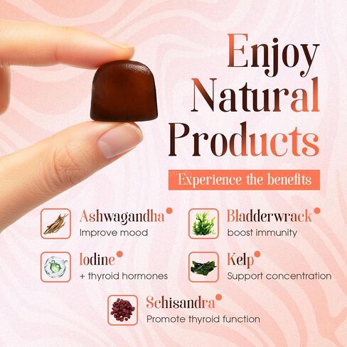 Thyroid Gummies for Women, with Selenium, L-Tyrosine, Ashwagandha, Iodine, Schisandra, Support Overall Wellness, Supports Resilience and Balance Throughout - 60 Gummies (1) in Saudi Arabia