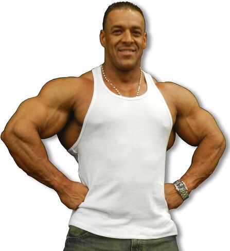 Men's Workout Bodybuilding Weight Lifting Stringer Gym Fitness Training Tank Top in White in Kuwait