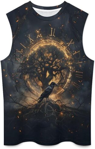 Mens Sleeveless Tank Tops Workout Muscle Gym Shirts Viking Vintage Style T-Shirt in Saudi Arabia