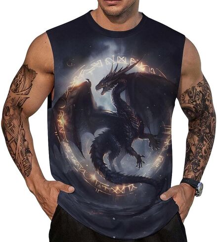 Mens Sleeveless Tank Tops Workout Muscle Gym Shirts Viking Vintage Style T-Shirt in Saudi Arabia