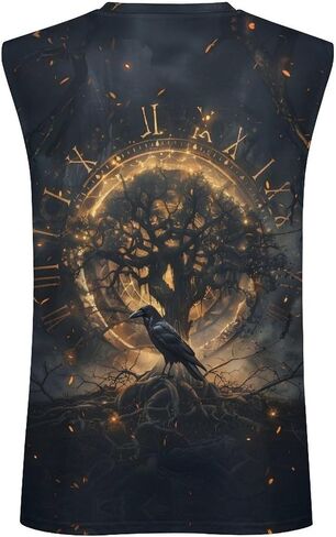Mens Sleeveless Tank Tops Workout Muscle Gym Shirts Viking Vintage Style T-Shirt in Saudi Arabia