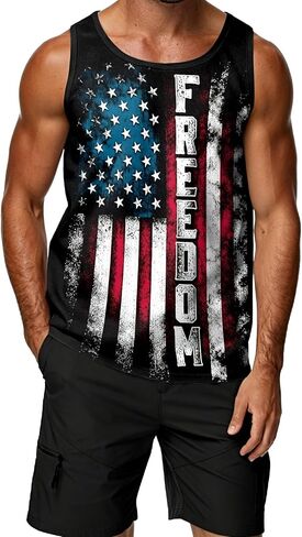American Flag Men Workout Tank Top 4th of July Shirts Mens Patriotic Tank Tops Stars and Stripes Gym Sport Sleeveless in Saudi Arabia