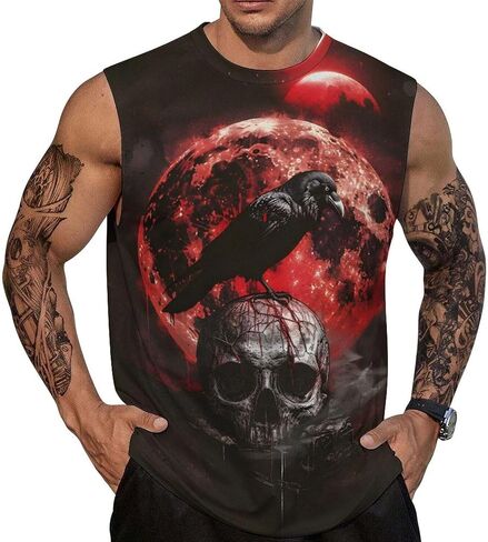 Mens Sleeveless Tank Tops Workout Muscle Gym Shirts Viking Vintage Style T-Shirt in Saudi Arabia