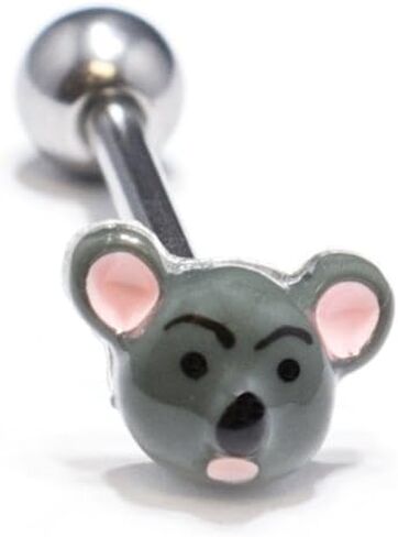 BodyJewelryOnline Tongue Piercing Barbell 14ga 5/8 تصميم فريد للفأرة in Kuwait