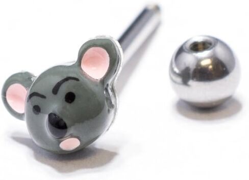 BodyJewelryOnline Tongue Piercing Barbell 14ga 5/8 تصميم فريد للفأرة in Kuwait