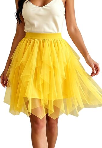 KASBAH Womens Tulle Skirt Puffy Tutu Party Skirts Tulle Skirts for Women Adults High Low Fairy Layered Costumes in Saudi Arabia