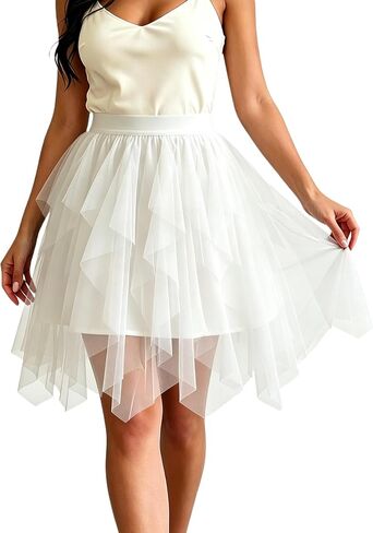 KASBAH Womens Tulle Skirt Puffy Tutu Party Skirts Tulle Skirts for Women Adults High Low Fairy Layered Costumes in Saudi Arabia