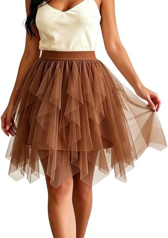 KASBAH Womens Tulle Skirt Puffy Tutu Party Skirts Tulle Skirts for Women Adults High Low Fairy Layered Costumes in Saudi Arabia