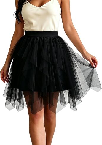 KASBAH Womens Tulle Skirt Puffy Tutu Party Skirts Tulle Skirts for Women Adults High Low Fairy Layered Costumes in Saudi Arabia