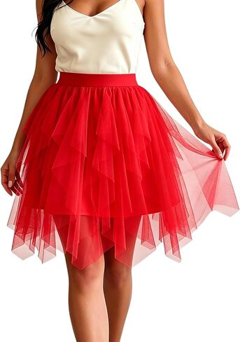 KASBAH Womens Tulle Skirt Puffy Tutu Party Skirts Tulle Skirts for Women Adults High Low Fairy Layered Costumes in Saudi Arabia