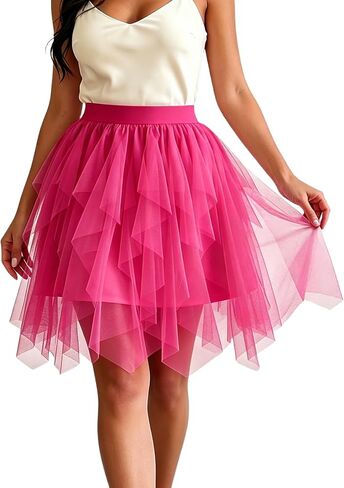 KASBAH Womens Tulle Skirt Puffy Tutu Party Skirts Tulle Skirts for Women Adults High Low Fairy Layered Costumes in Saudi Arabia