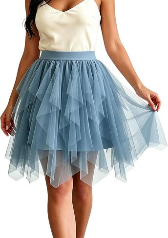 KASBAH Womens Tulle Skirt Puffy Tutu Party Skirts Tulle Skirts for Women Adults High Low Fairy Layered Costumes in Saudi Arabia