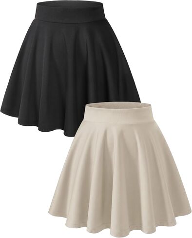 Womens High Waisted Skort Mini Skirt with Built-in Shorts A-Line Flared Plated Skater Skirt for Tennis Golf Casual Sports in Kuwait