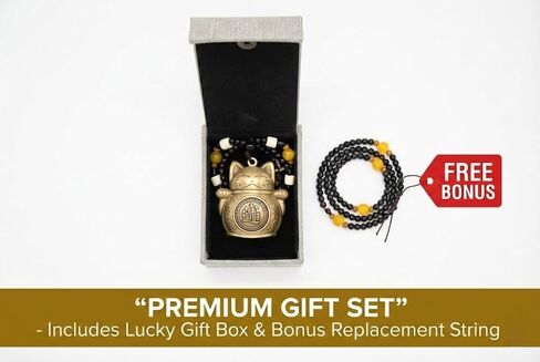 Imperial Maneki Neko Fortune Bracelet - Rotating Brass Lucky Cat Amulet for Wealth & Success - Obsidian & Agate Beaded Blessing Jewelry - Professional Feng Shui Spinner Gift - Ages 14+ in Saudi Arabia