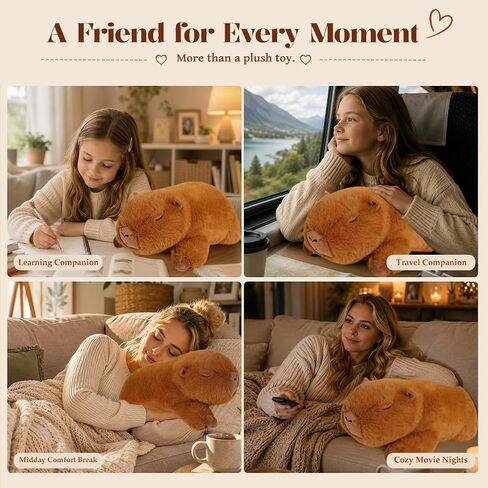Wepop Capybara Weighted Stuffed Animals 5 Pounds, 21in Capybara Weighted Plush Toy Pillow Heavy Animal Gifts for Kids & Adults in Saudi Arabia