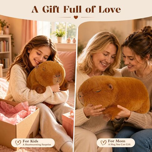 Wepop Capybara Weighted Stuffed Animals 5 Pounds, 21in Capybara Weighted Plush Toy Pillow Heavy Animal Gifts for Kids & Adults in Saudi Arabia