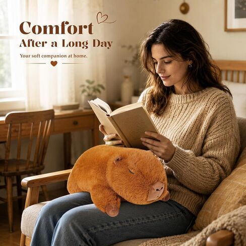 Wepop Capybara Weighted Stuffed Animals 5 Pounds, 21in Capybara Weighted Plush Toy Pillow Heavy Animal Gifts for Kids & Adults in Saudi Arabia