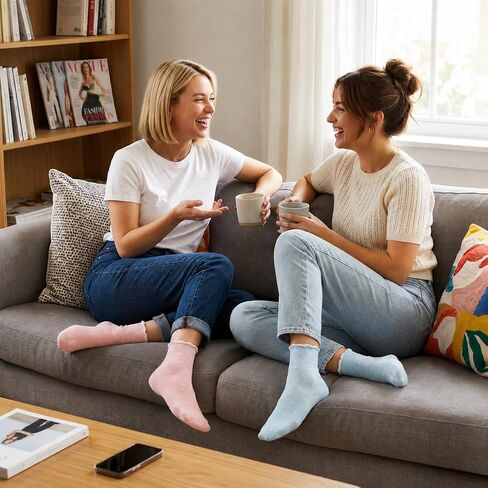 5 Pairs Women's Cute Ruffle Polka Dot Socks, Soft Cotton Crew Socks, Breathable Casual Ankle Socks for Girls, Comfy Mid-calf Socks for Daily Wear Gift Size 5-9 in Saudi Arabia