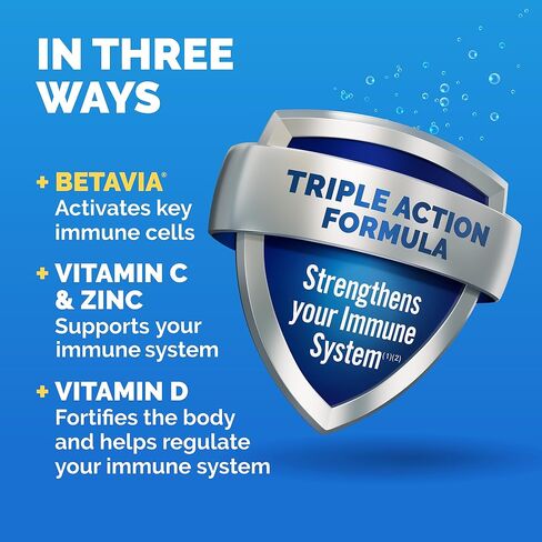 Emergen-C Immune+ Triple Action Immune Support Gummies, BetaVia (R), 1000mg Vitamin C, B Vitamins, Vitamin D and Antioxidants, Super Orange - 45 Count in Saudi Arabia